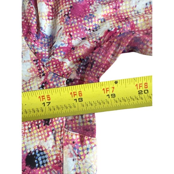 EP New York Bold Floral Pattern Long-Sleeve Zip-Up Blouse Womens M - Picture 9 of 10